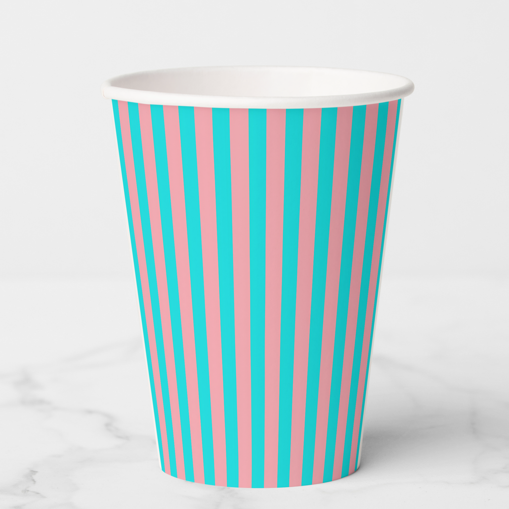 Vintage Voyagers France Aqua Paper Party Cups