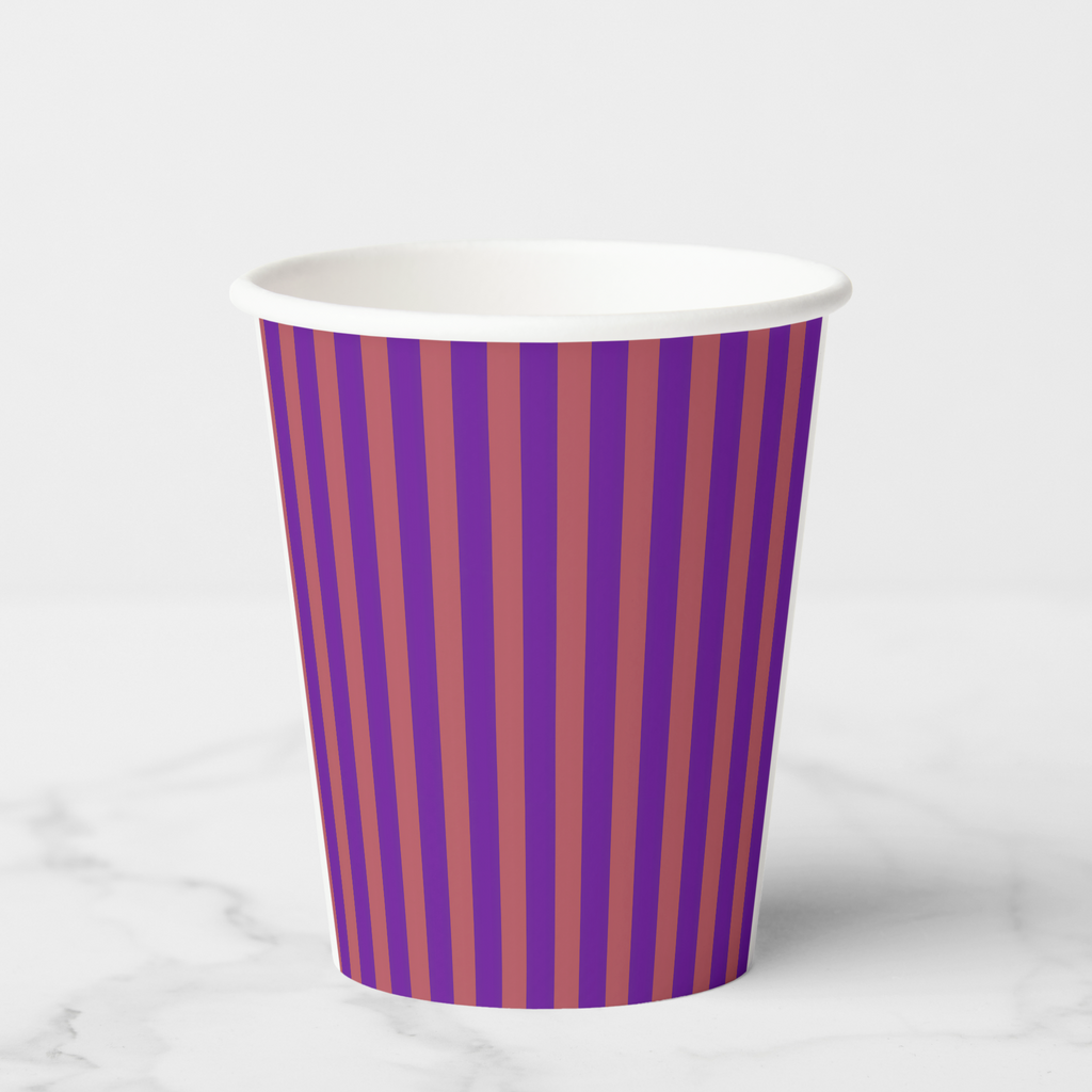 Vintage Voyagers France Aubergine Paper Party Cups 