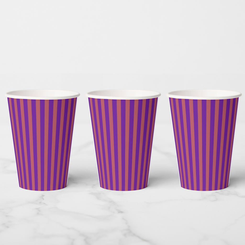Vintage Voyagers France Aubergine Paper Party Cups 