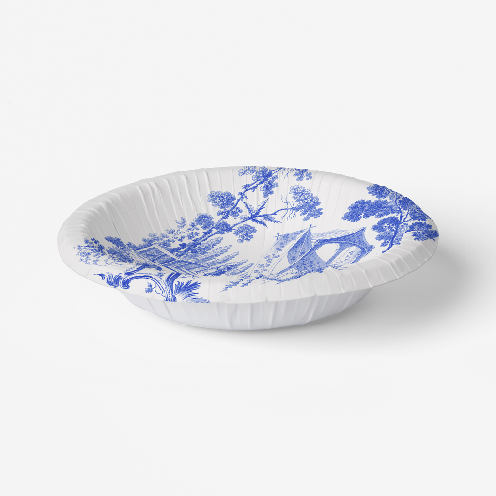 Vintage Voyagers France Blue & White Toile French Pastoral Paper Party Plates