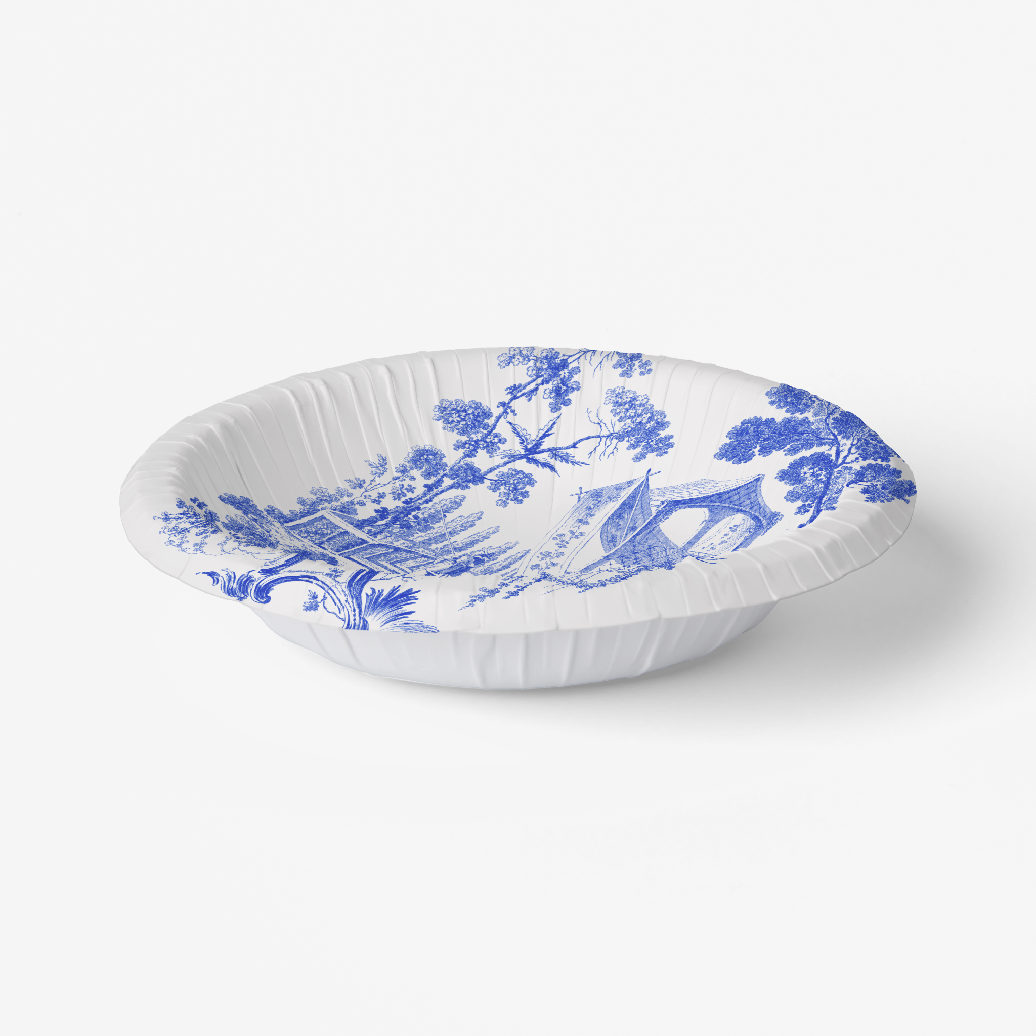 Vintage Voyagers France Blue & White Toile French Pastoral Paper Party Plates