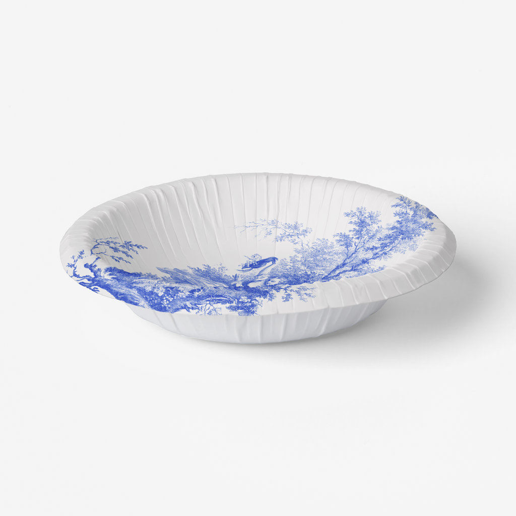 Vintage Voyagers France Blue & White Toile French Pastoral Paper Party Plates