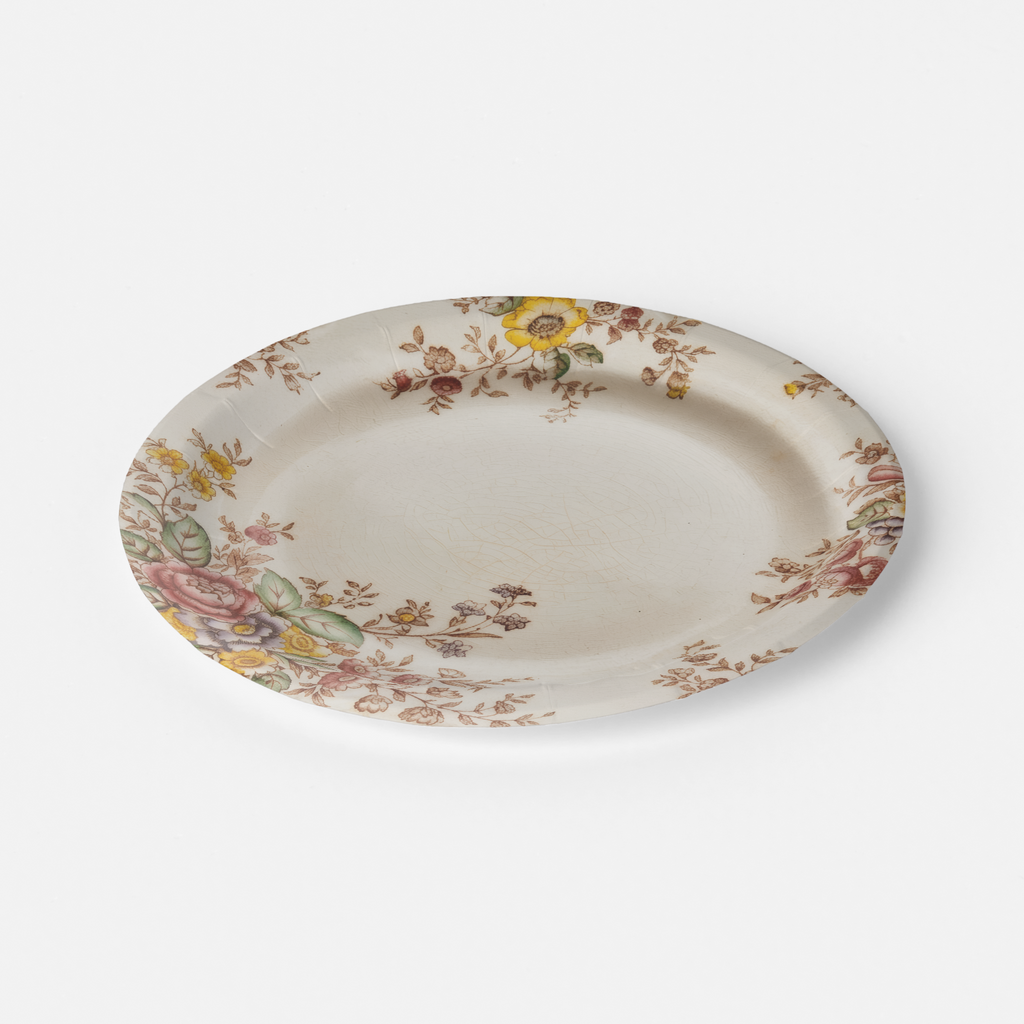 Vintage Voyagers France Bee Floral Paper Plates