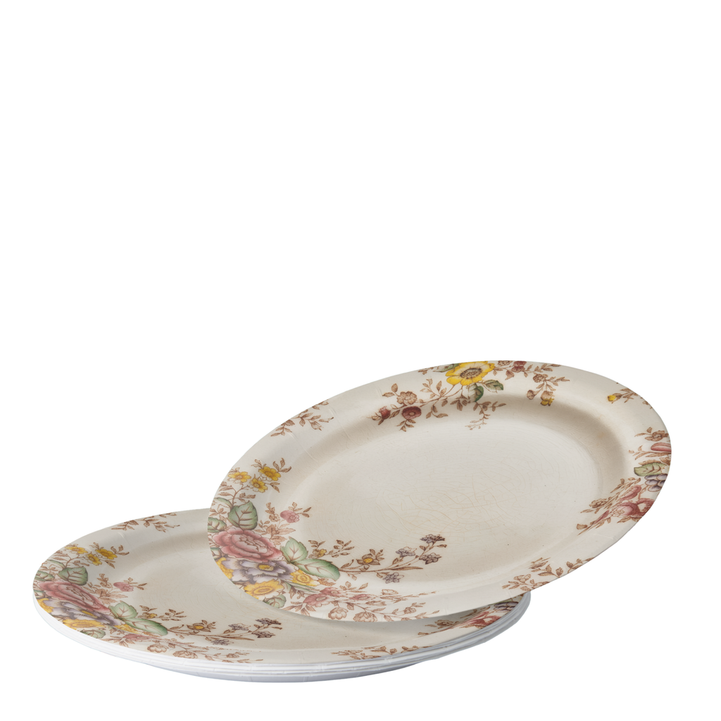 Vintage Voyagers France Bee Floral Paper Plates