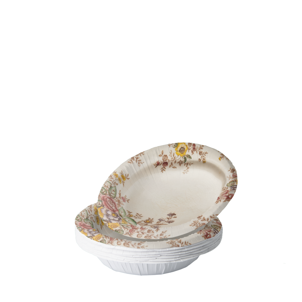 Vintage Voyagers France Bee Floral Paper Plates