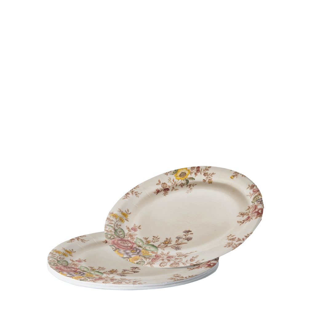 Vintage Voyagers France Bee Floral Paper Plates