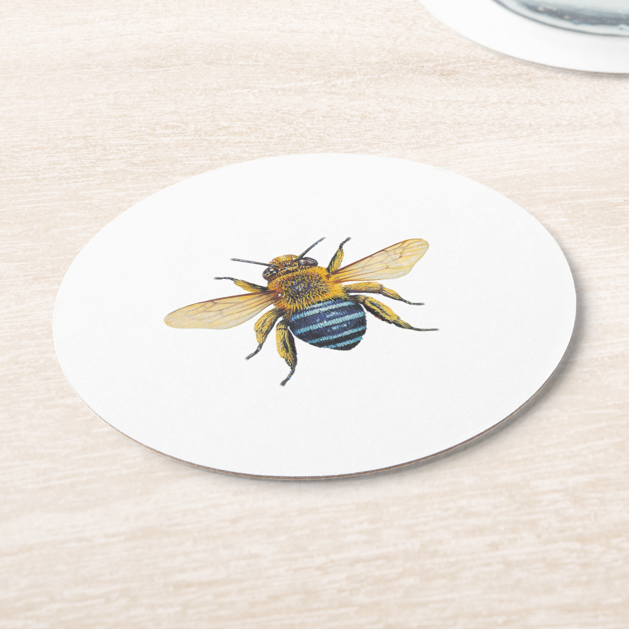 Vintage Voyagers France Bee Round Paper Coaster 