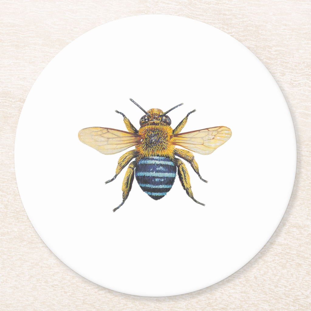 Vintage Voyagers France Bee Round Paper Coaster 