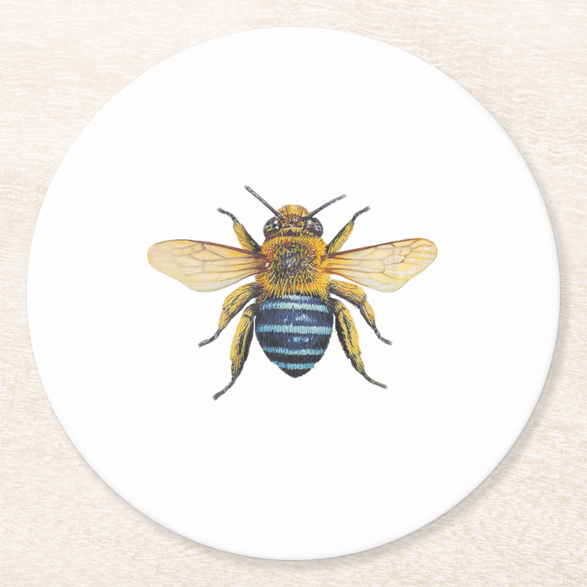 Vintage Voyagers France Bee Round Paper Coaster 