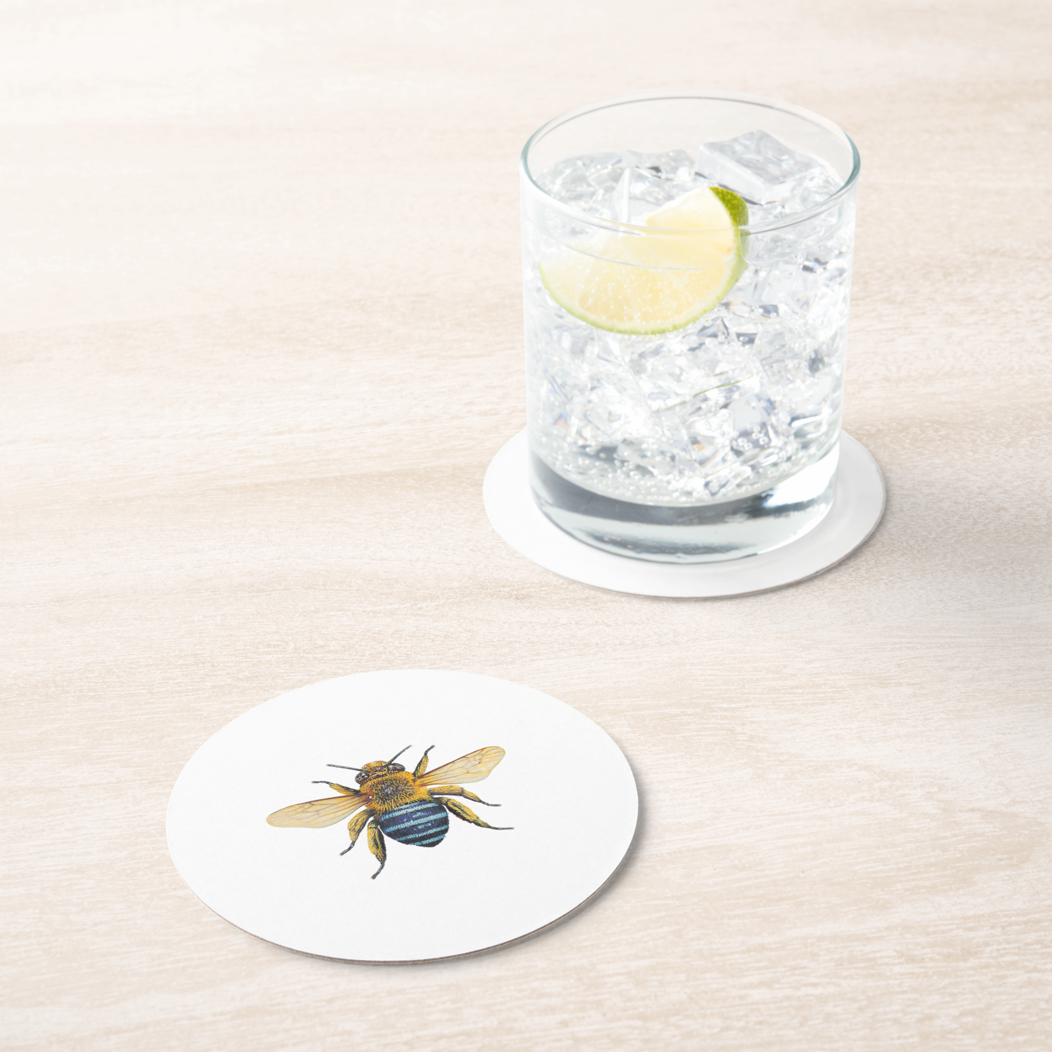 Vintage Voyagers France Bee Round Paper Coaster 
