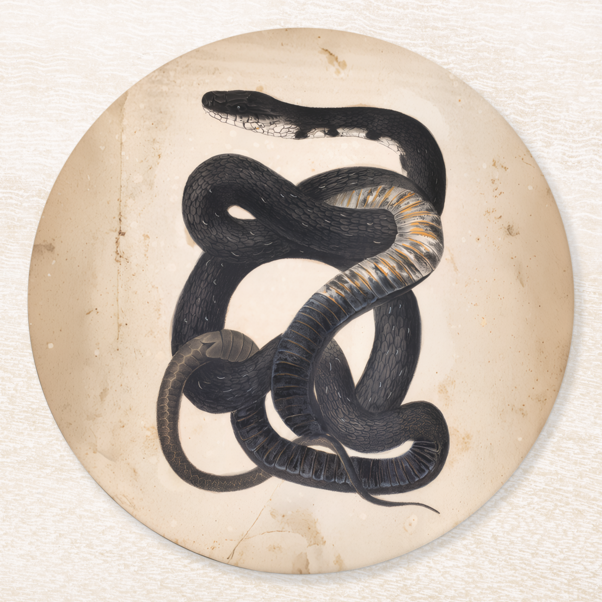 Vintage Voyagers France Black Paper Coaster 