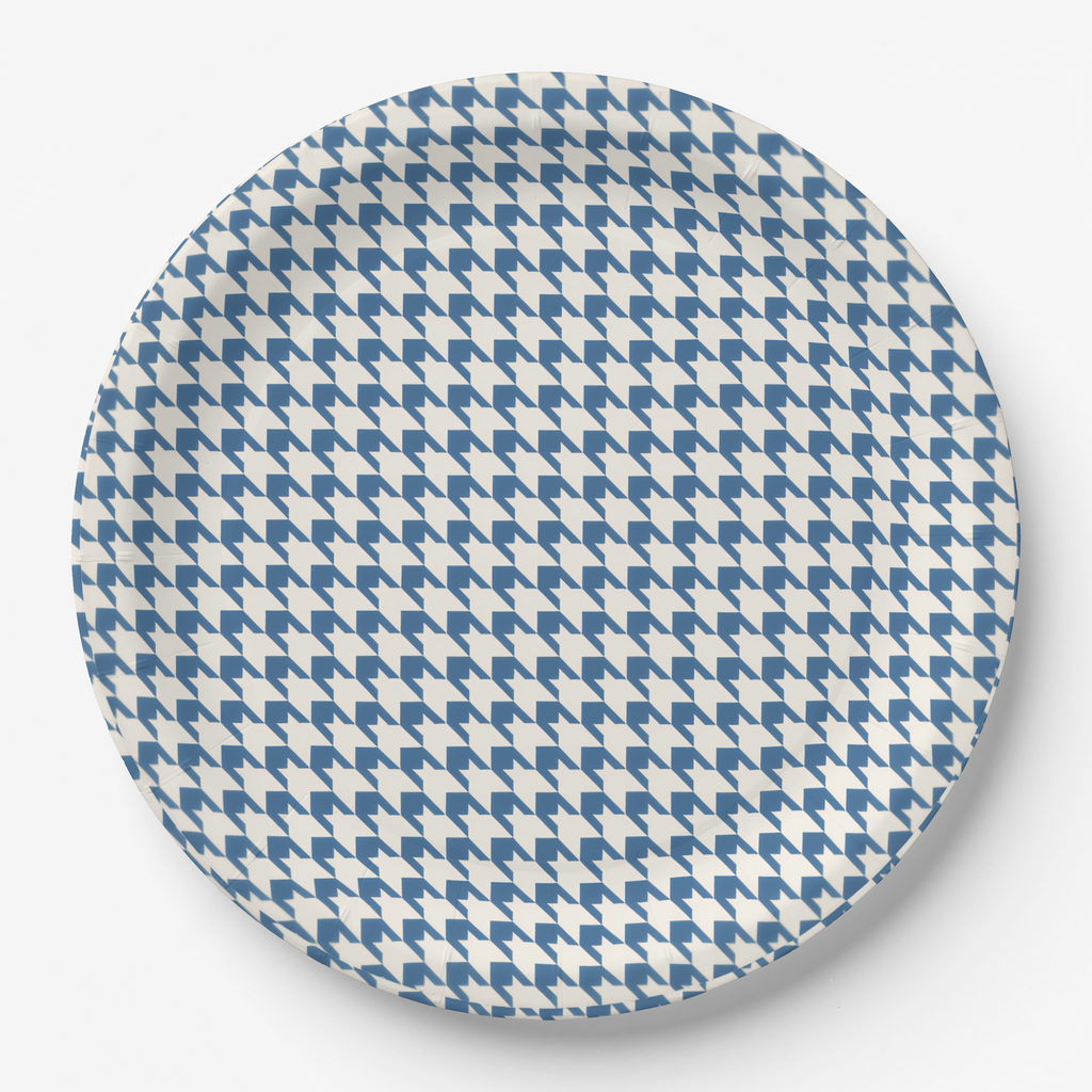 Vintage Voyagers France French Blue Houndstooth