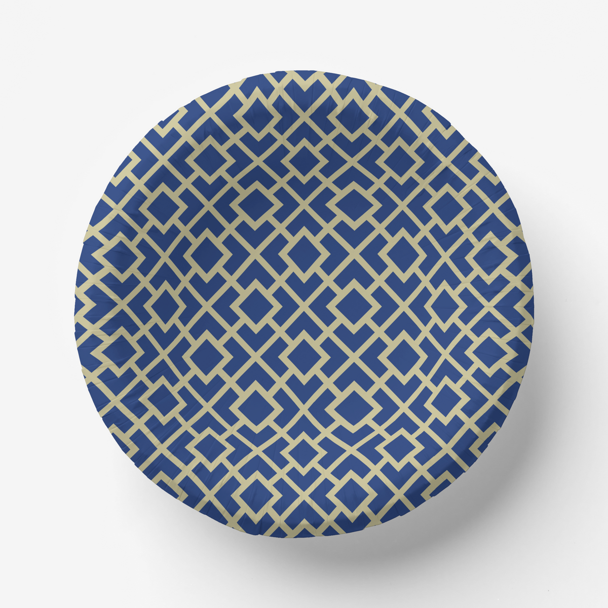 Vintage Voyagers France La Chinoiserie Cobalt Fretwork Paper Party Plate