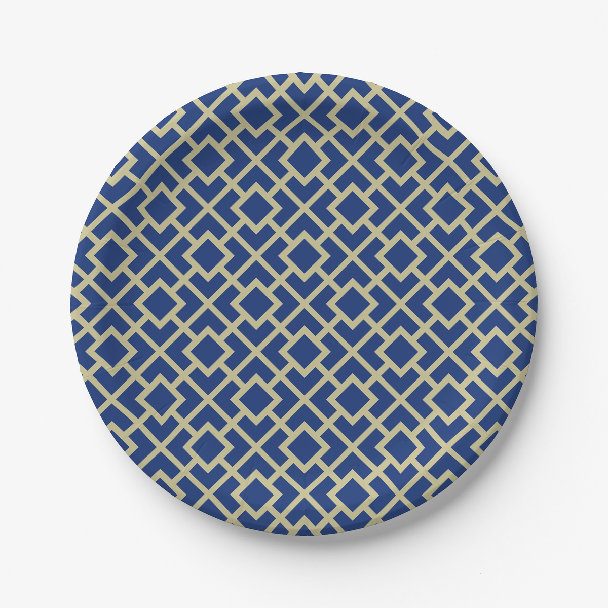 Vintage Voyagers France La Chinoiserie Cobalt Fretwork Paper Party Plate