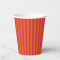 Vintage Voyagers France Crimson Stripe Paper Cups