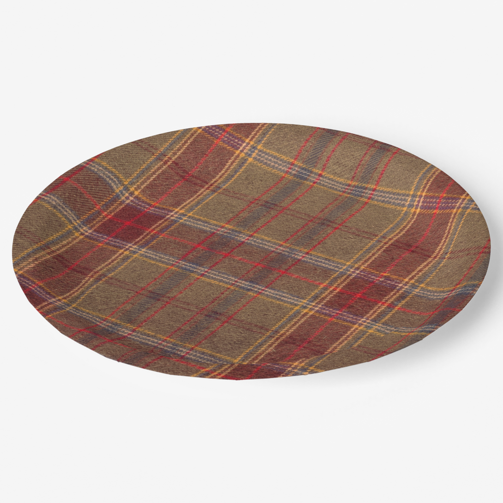 Vintage Voyagers France Fall Plaid Paper Plates