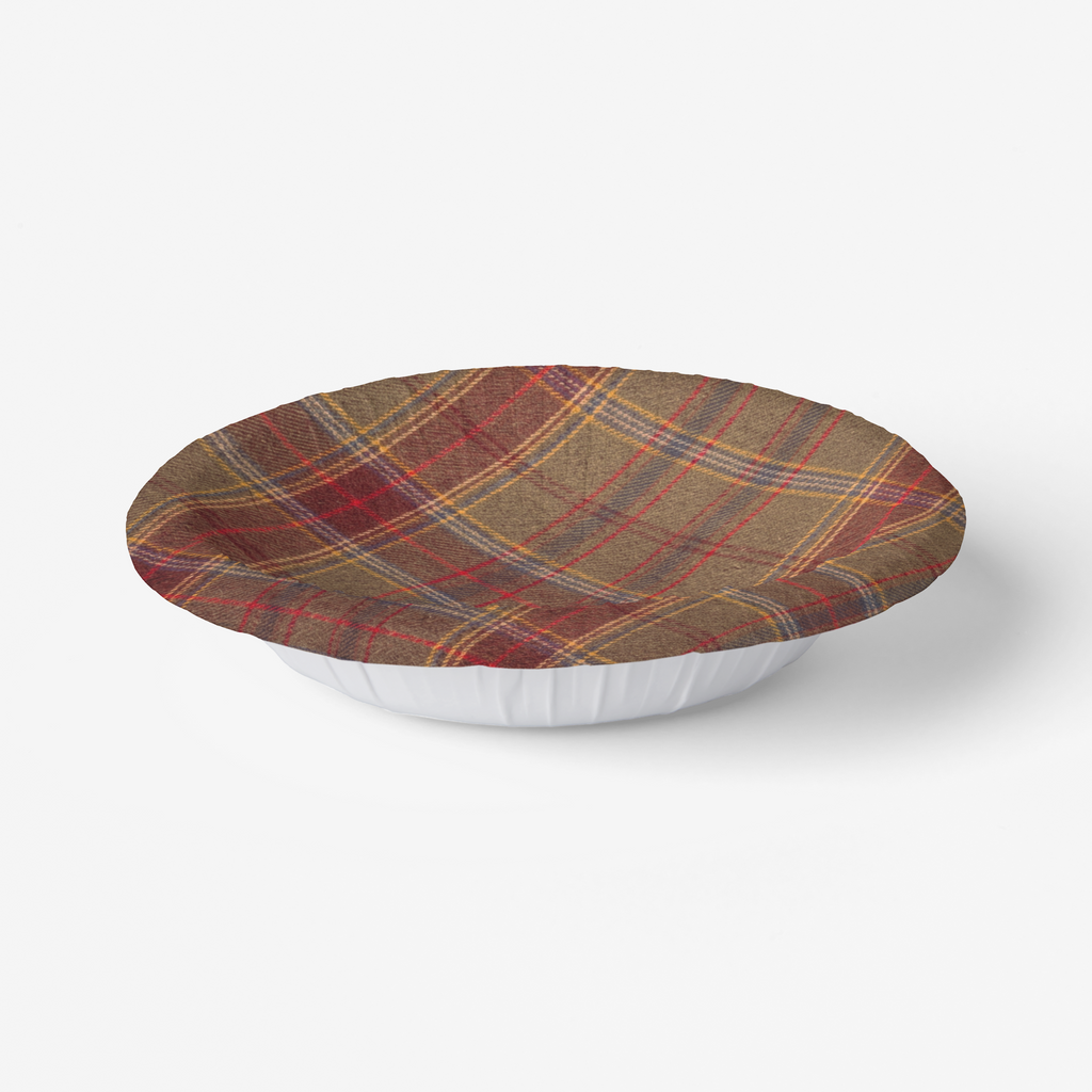 Vintage Voyagers France Fall Plaid Paper Plates