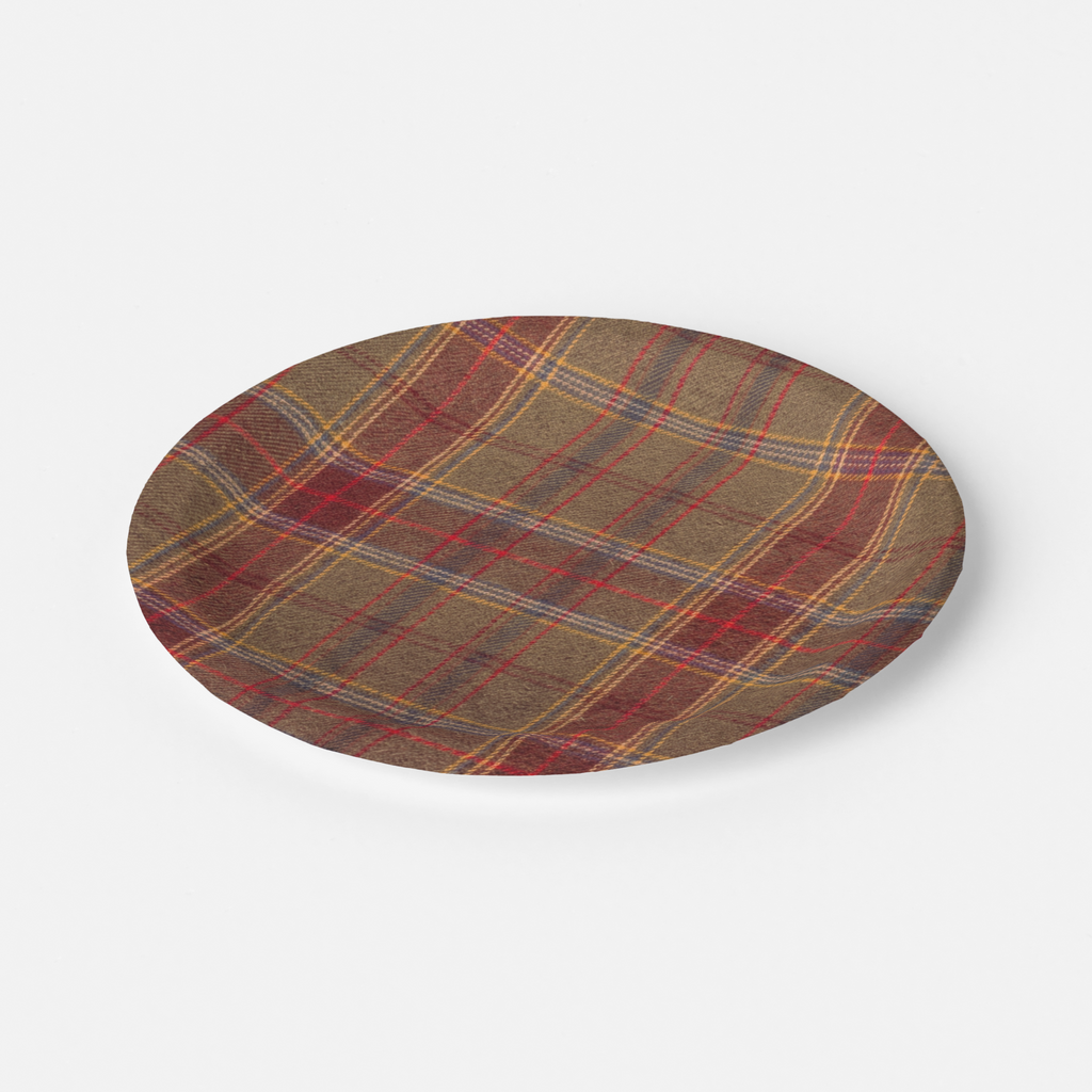 Vintage Voyagers France Fall Plaid Paper Plates
