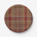 Vintage Voyagers France Fall Plaid Paper Plates