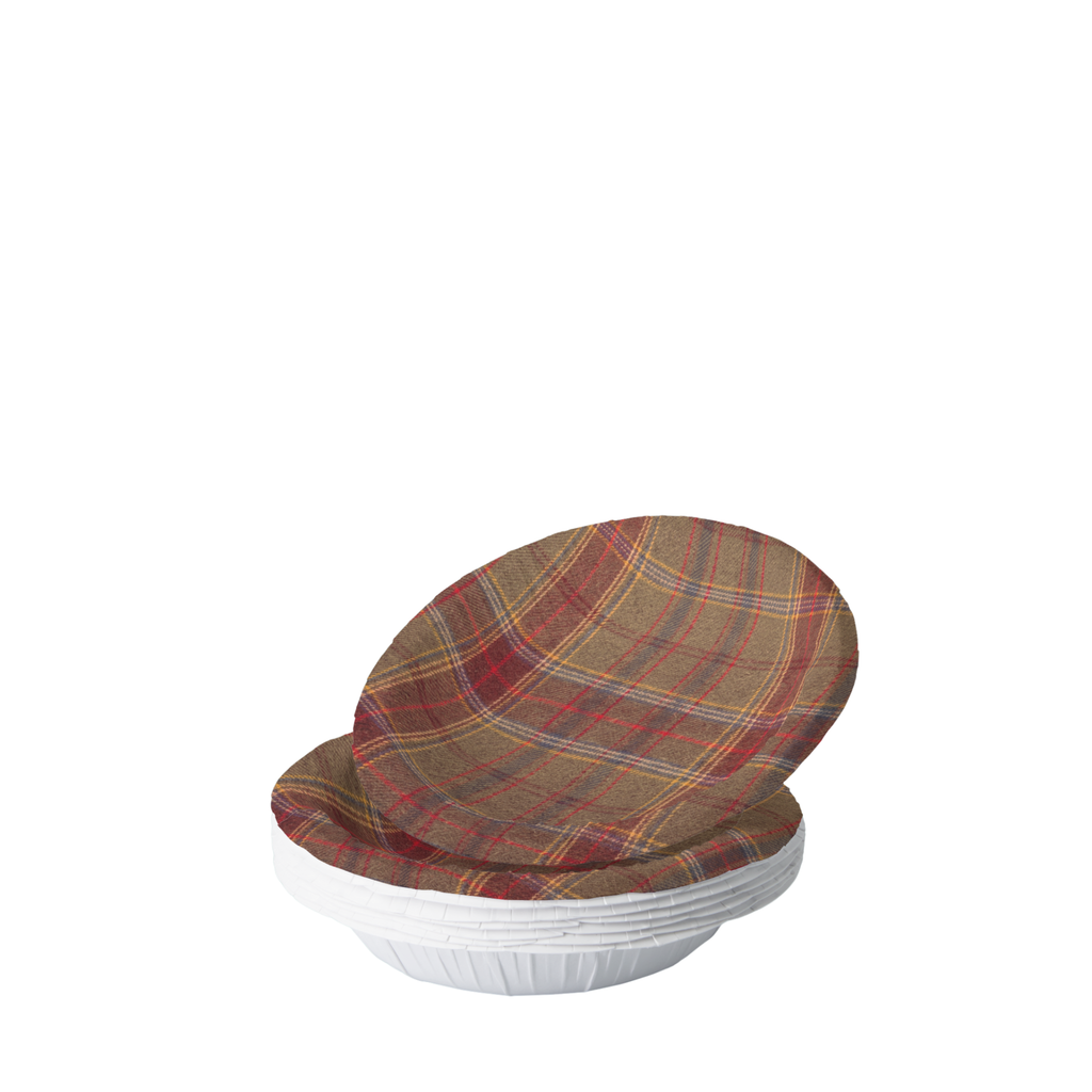 Vintage Voyagers France Fall Plaid Paper Plates