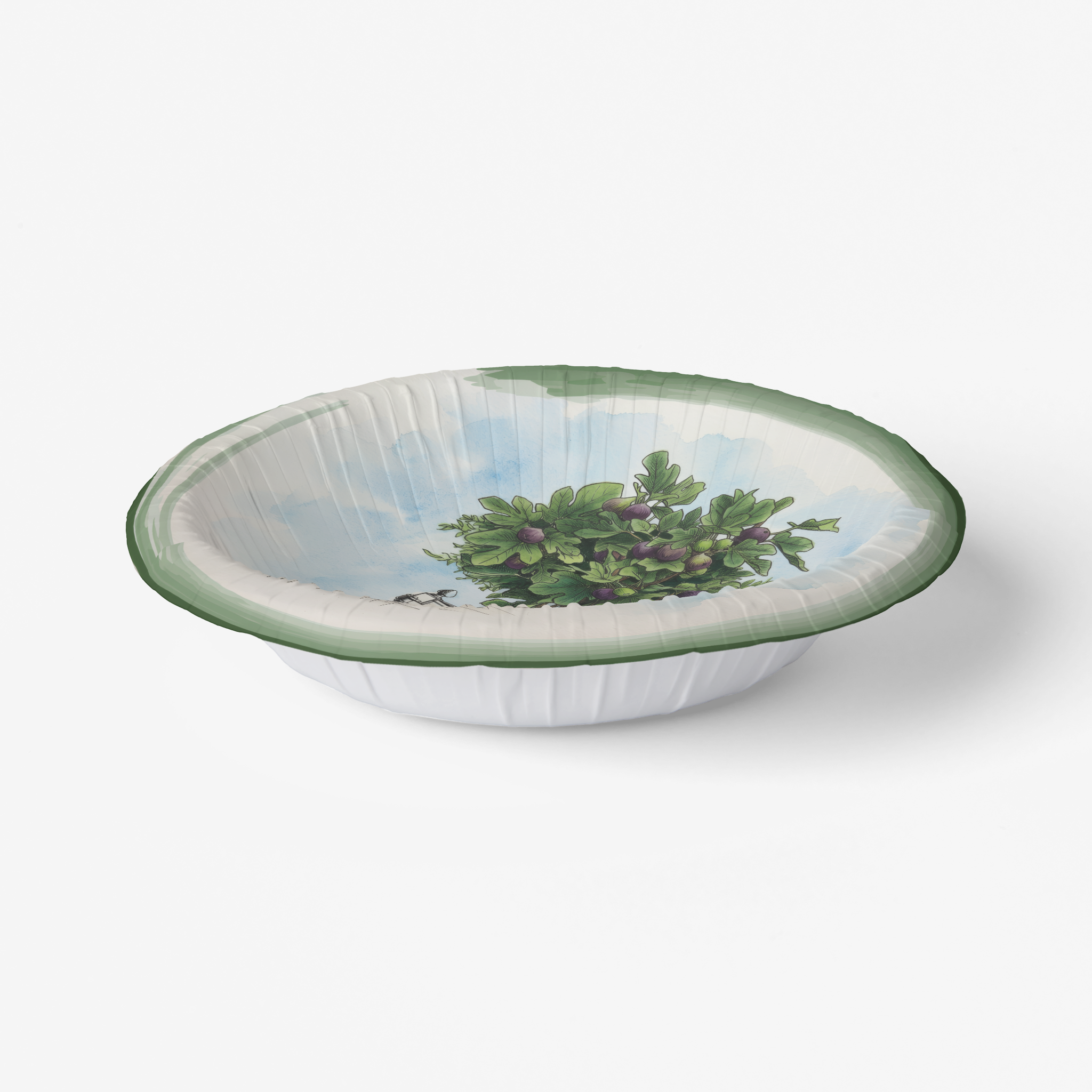 Vintage Voyagers France Le Jardin Français Fig Topiary Paper Party Plate