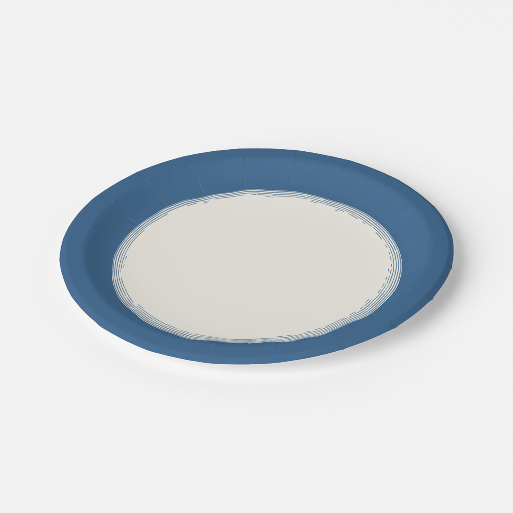 Vintage Voyagers France French Blue Paper Party Plates