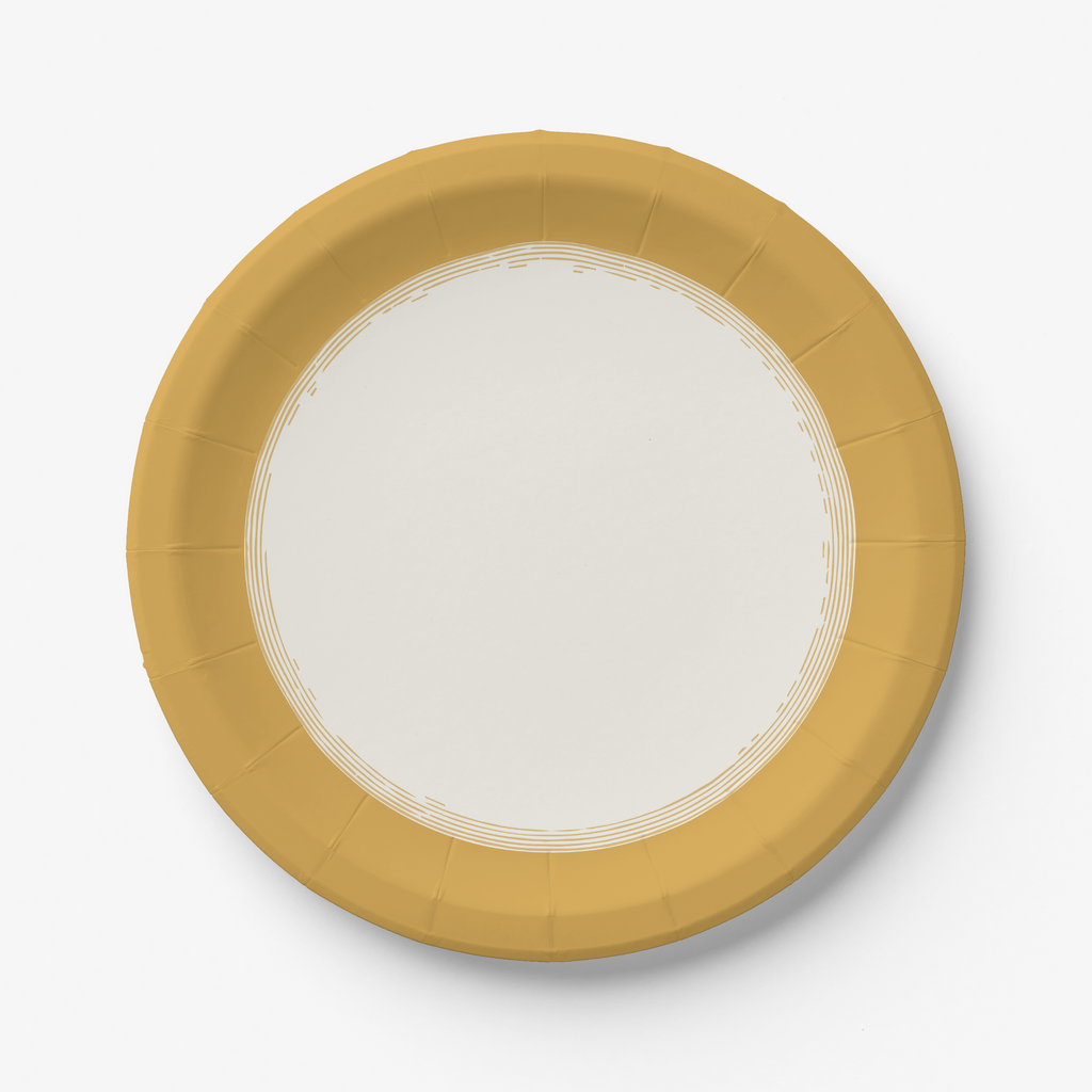Vintage Voyagers France Golden Paper Party Plates