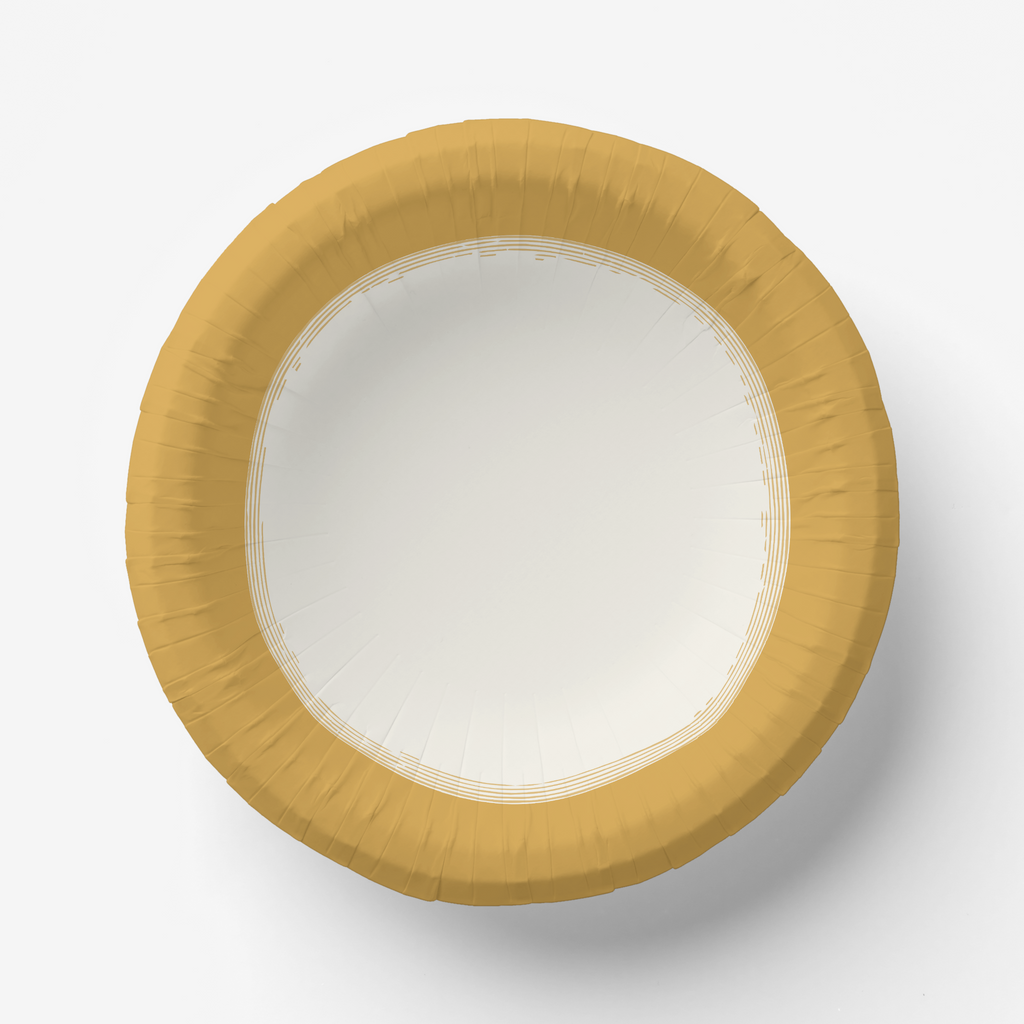Vintage Voyagers France Golden Paper Party Plates