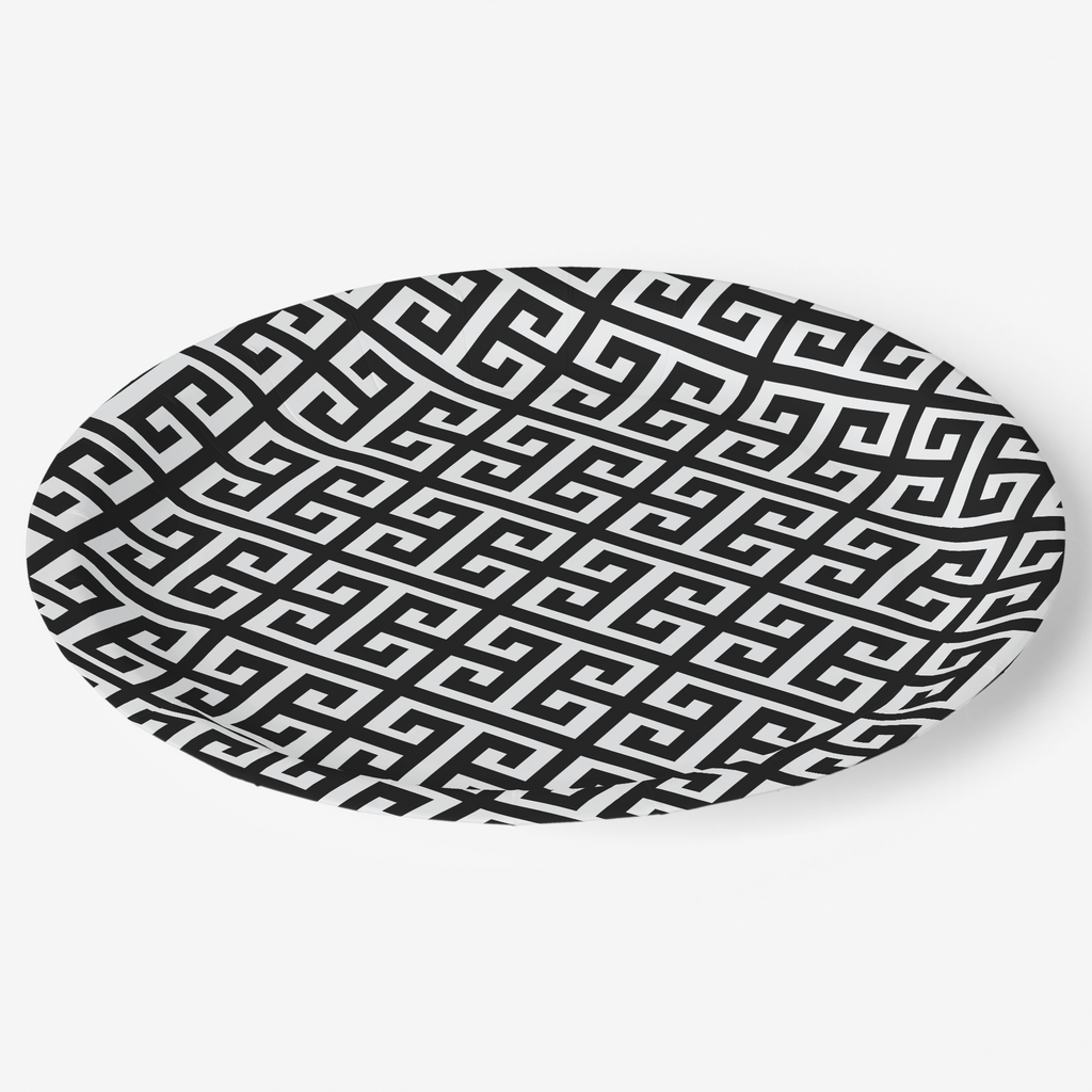 Vintage Voyagers France Greek Key Paper Party Plate