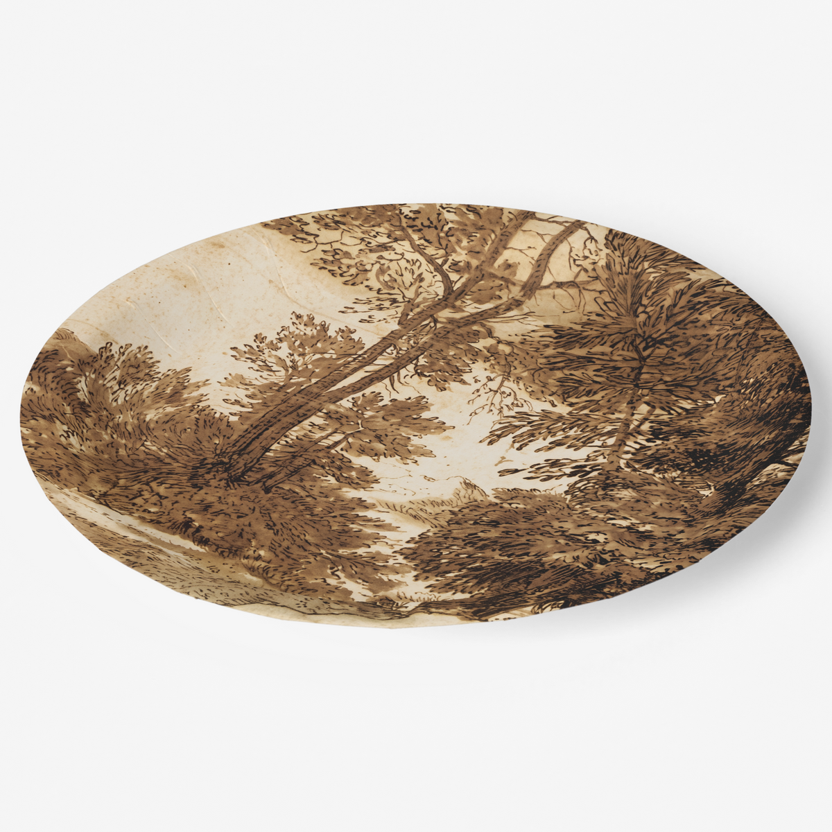 Vintage Voyagers France Grisaille Landscape Paper Party Plate