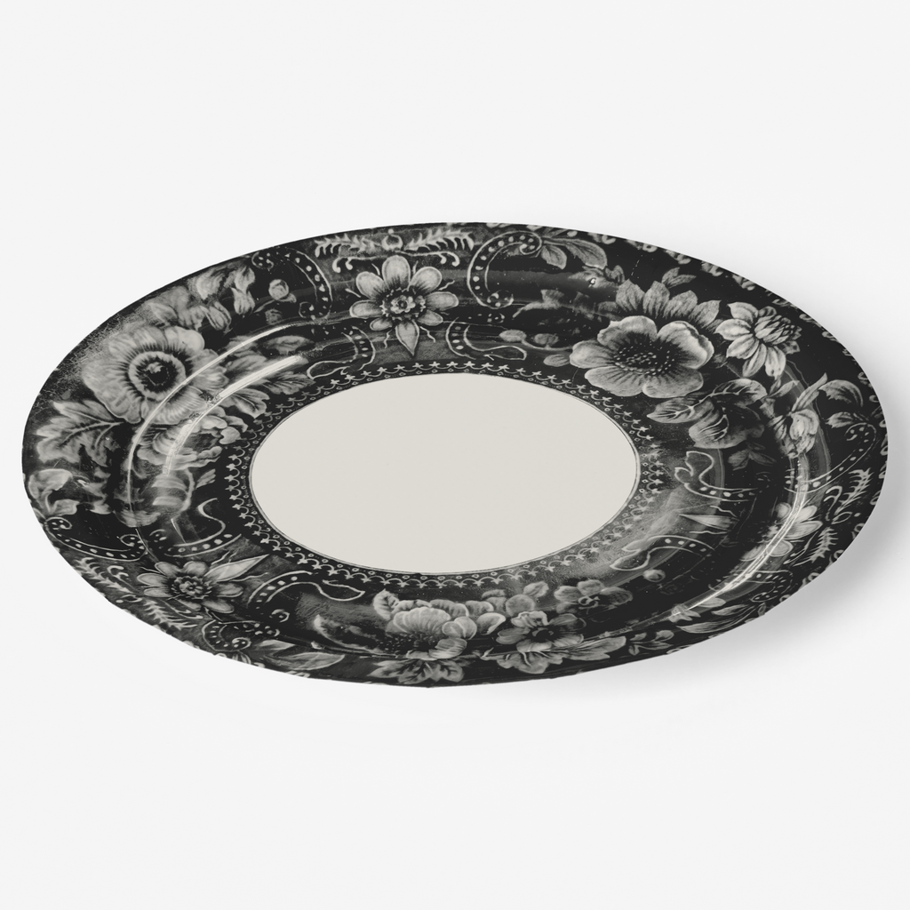 Vintage Voyagers France Doomsday Floral Halloween Paper Plates