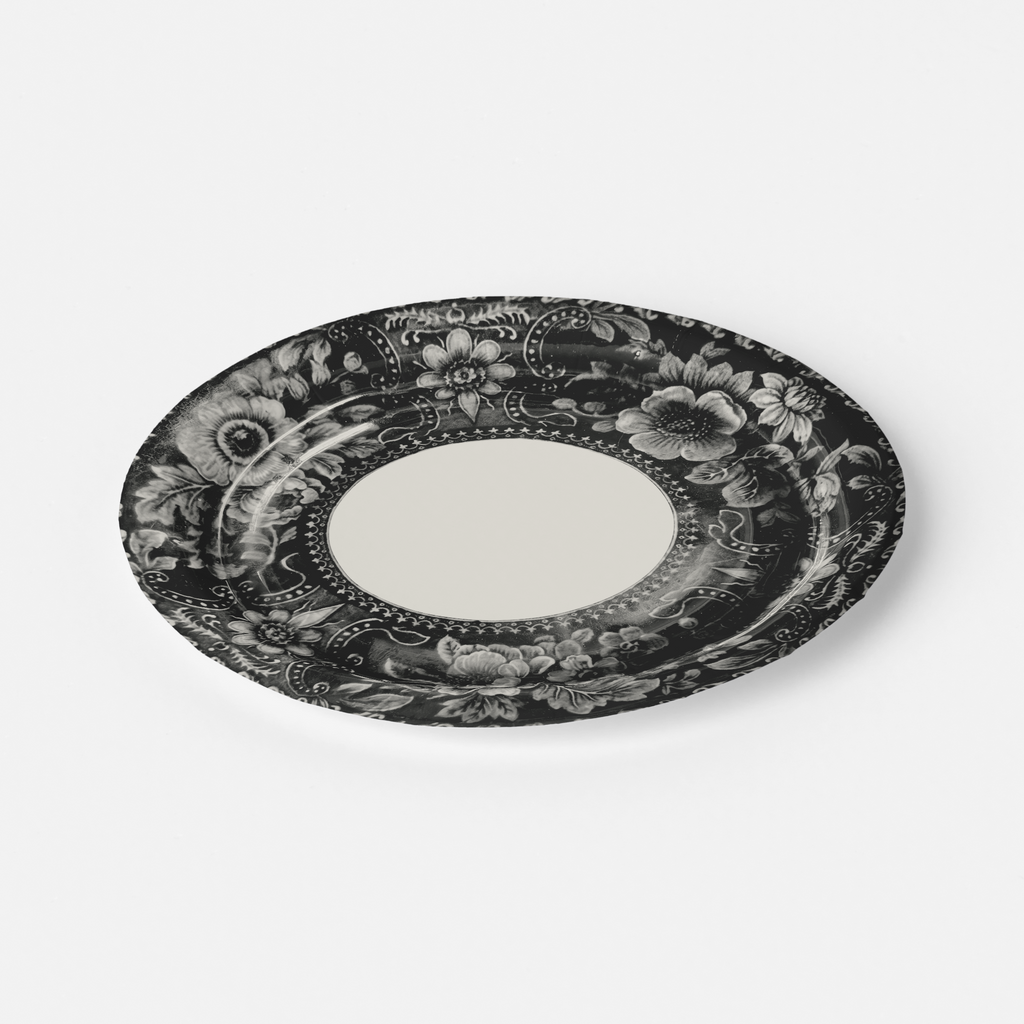 Vintage Voyagers France Doomsday Floral Halloween Paper Plates