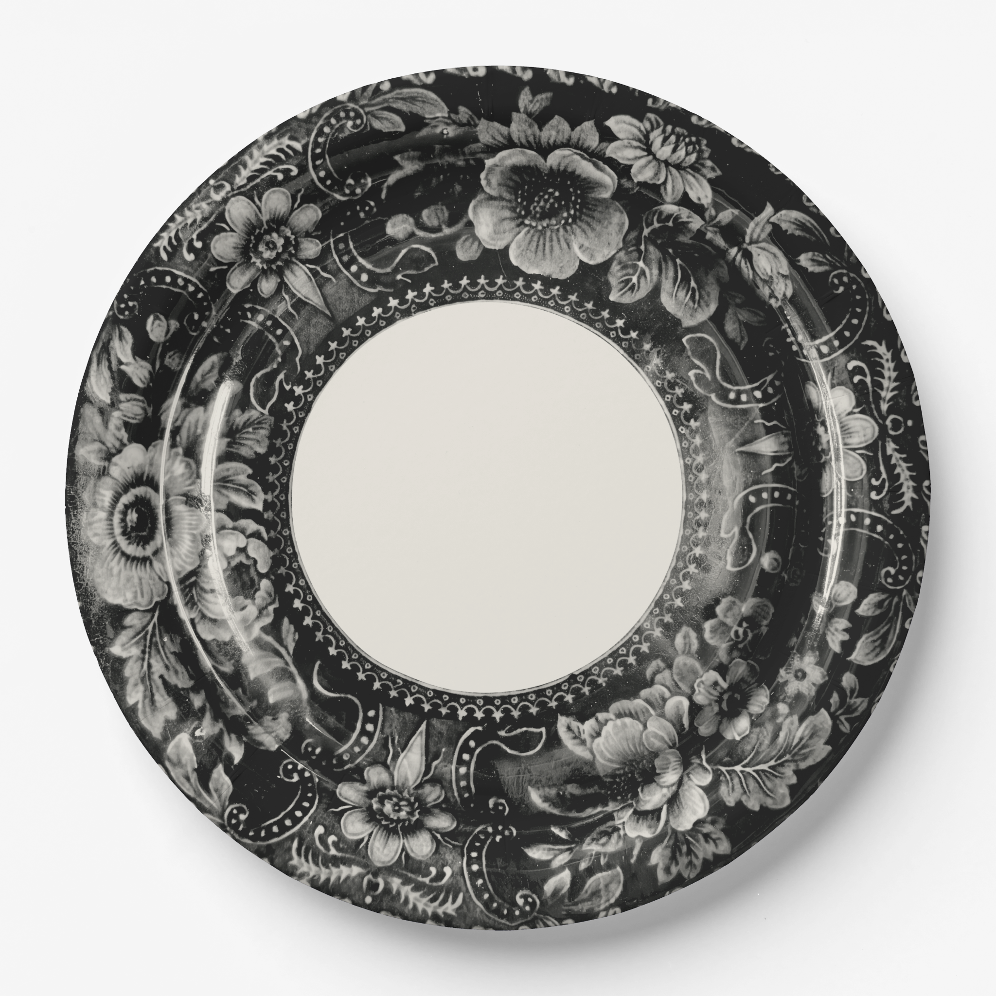 Vintage Voyagers France Doomsday Floral Halloween Paper Plates