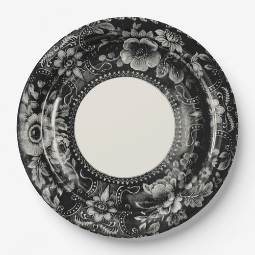 Vintage Voyagers France Doomsday Floral Halloween Paper Plates