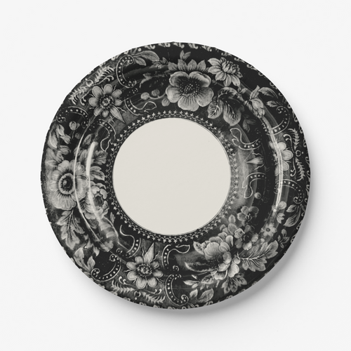 Vintage Voyagers France Doomsday Floral Halloween Paper Plates