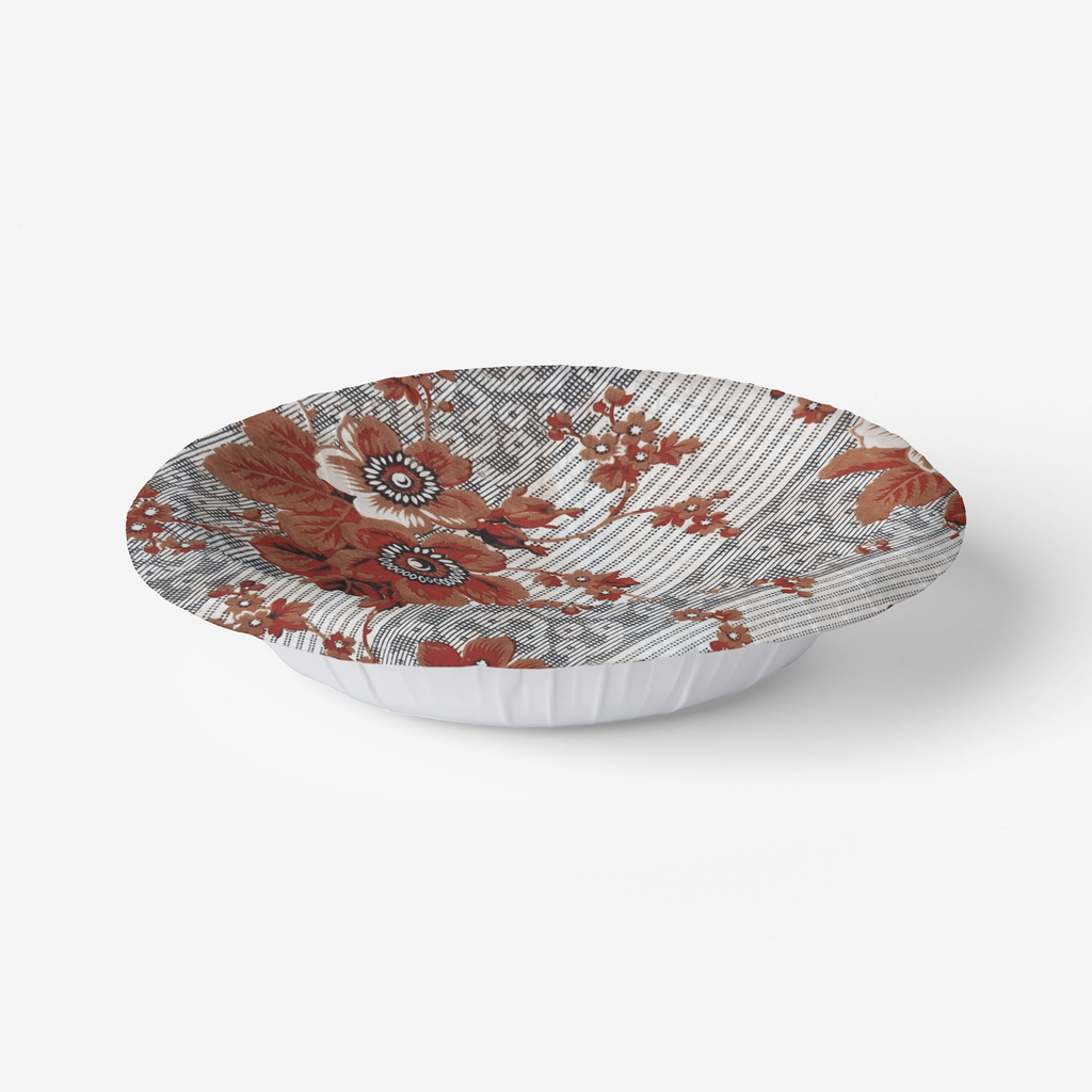 Vintage Voyagers France Halloween Floral Paper Plates