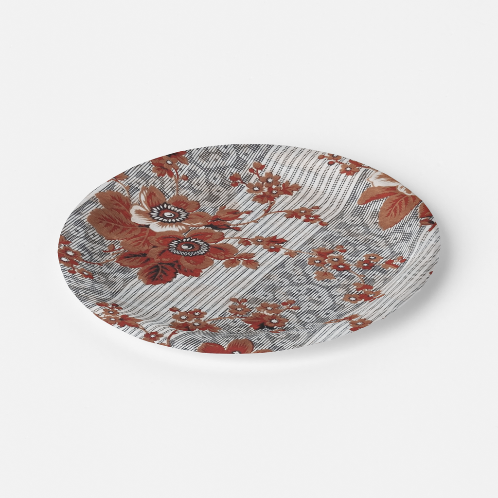 Vintage Voyagers France Halloween Floral Paper Plates