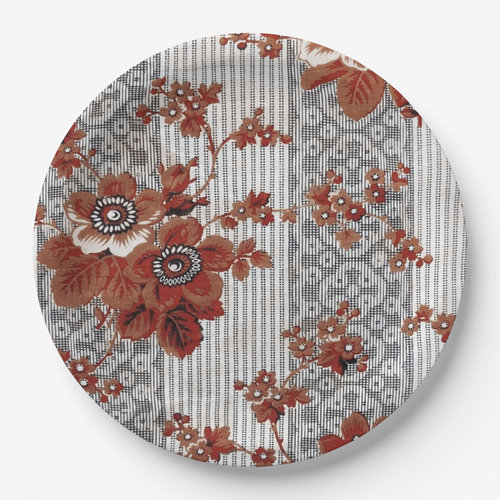 Vintage Voyagers France Halloween Floral Paper Plates