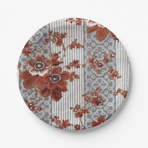 Vintage Voyagers France Halloween Floral Paper Plates