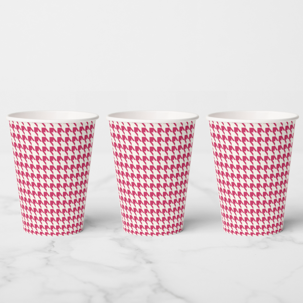 Vintage Voyagers France Hot Pink Paper Cups