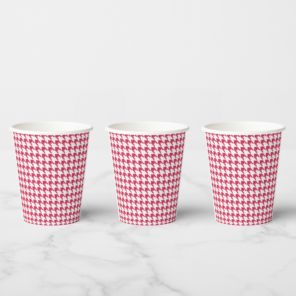 Vintage Voyagers France Hot Pink Paper Cups
