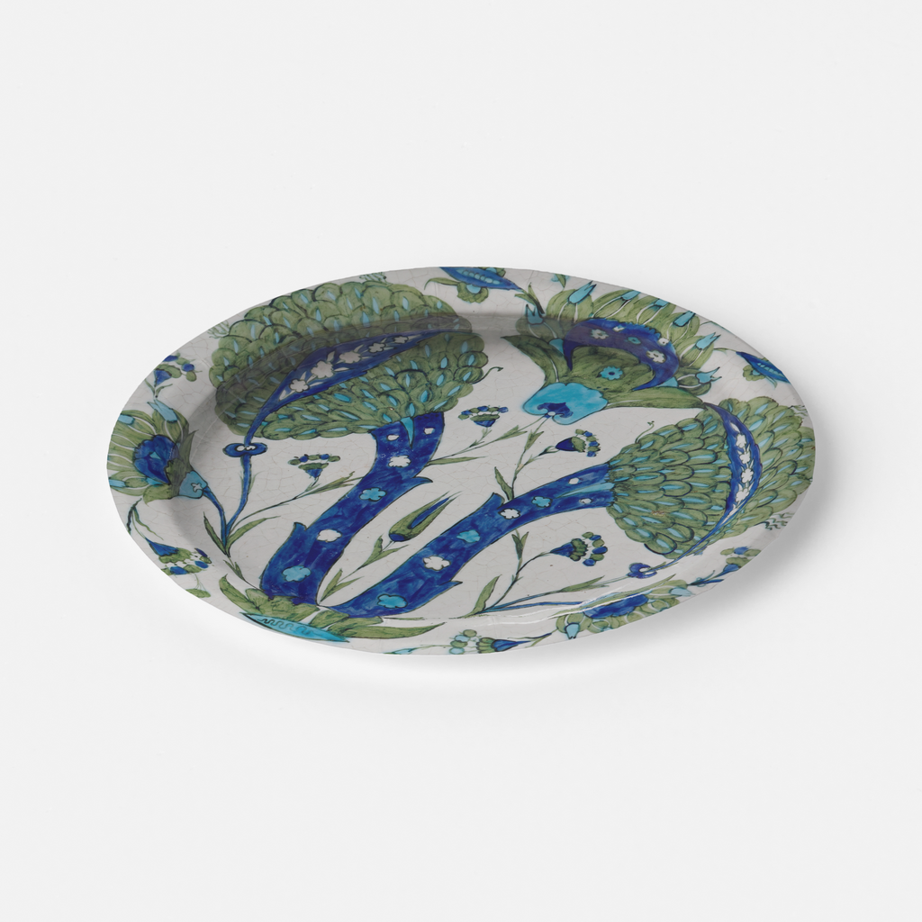 Vintage Voyagers France Lagoon Houndstooth Paper Party Plate