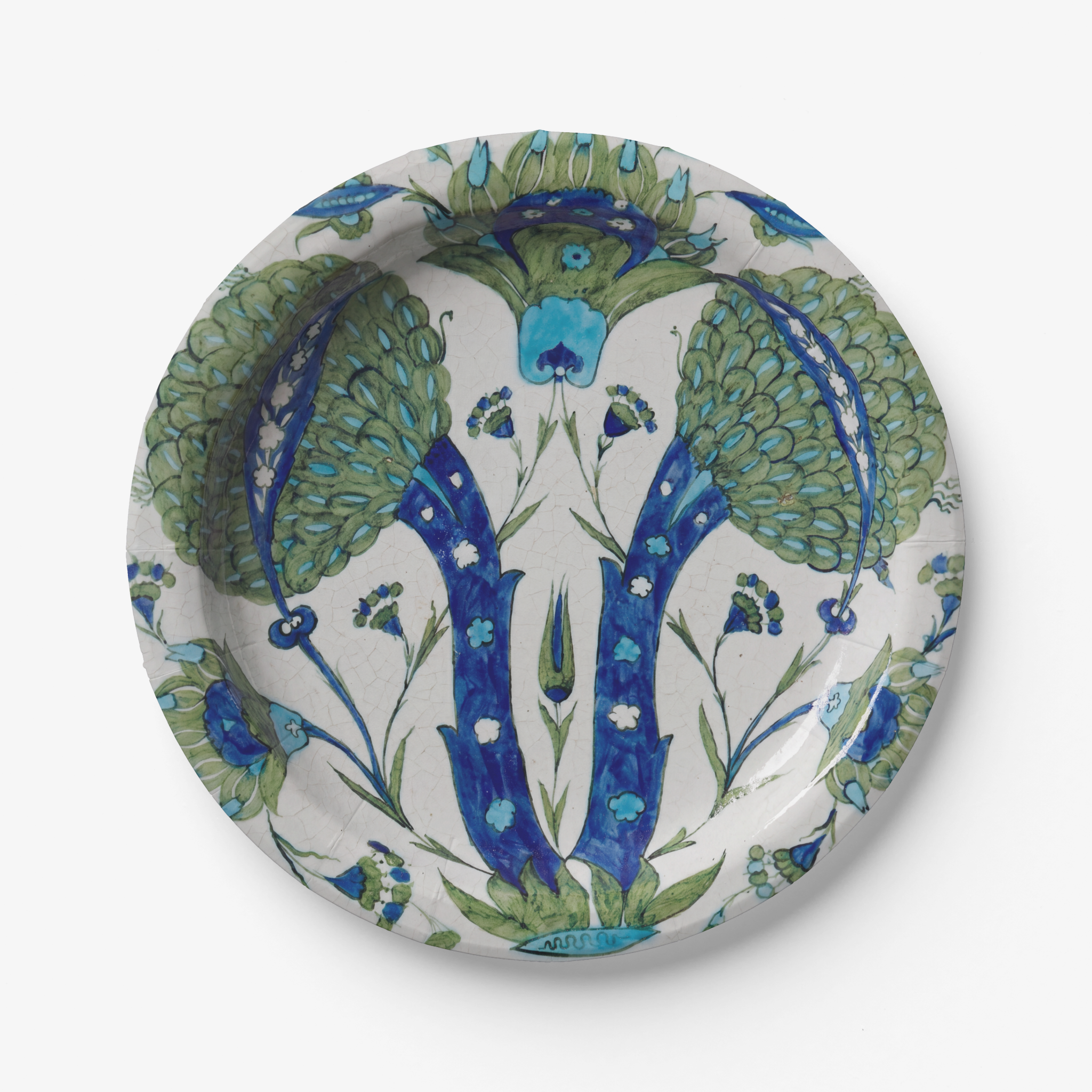 Vintage Voyagers France Lagoon Houndstooth Paper Party Plate