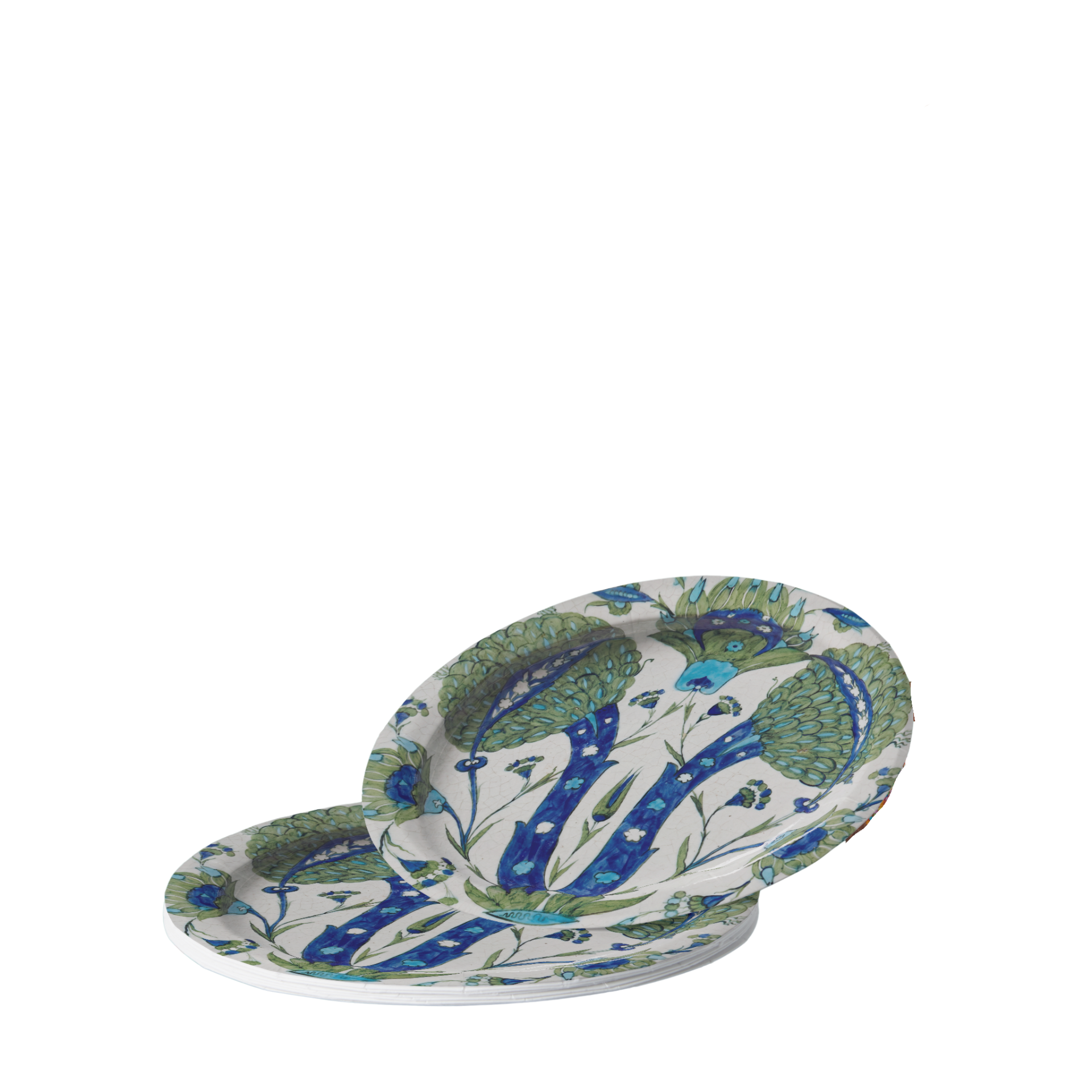 Vintage Voyagers France Lagoon Houndstooth Paper Party Plate