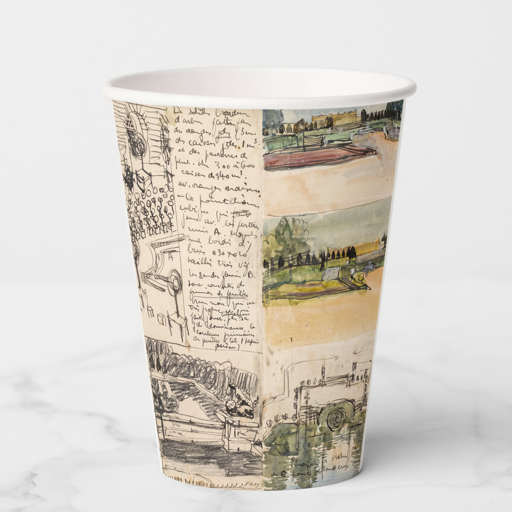 Le Jardin Français Le Plan paper party cup, front