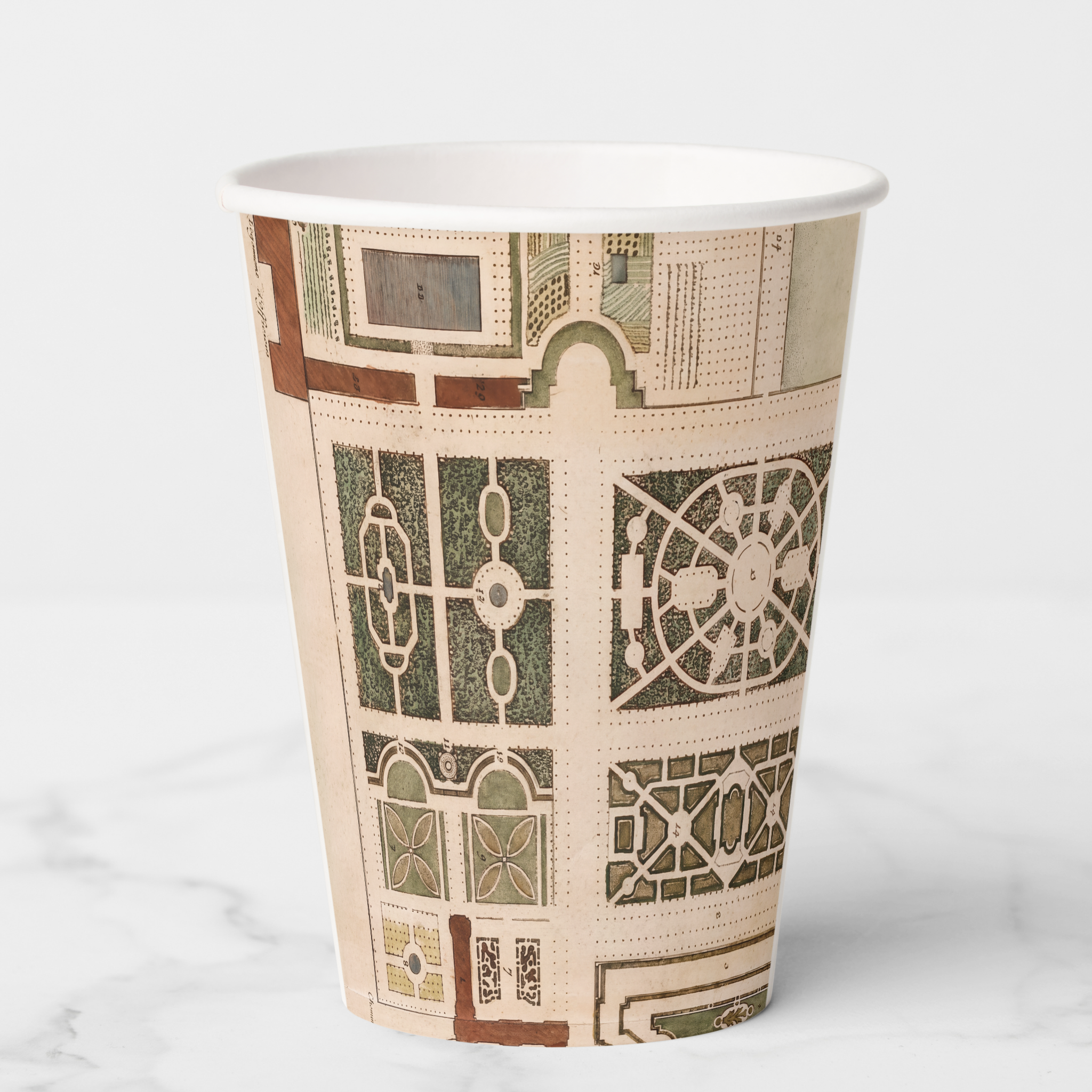 Le Jardin Français L'Élévation paper party cup, front
