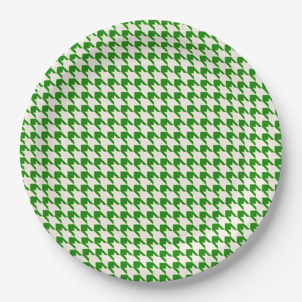 Vintage Voyagers France Kelly Paper Plates Houndstooth