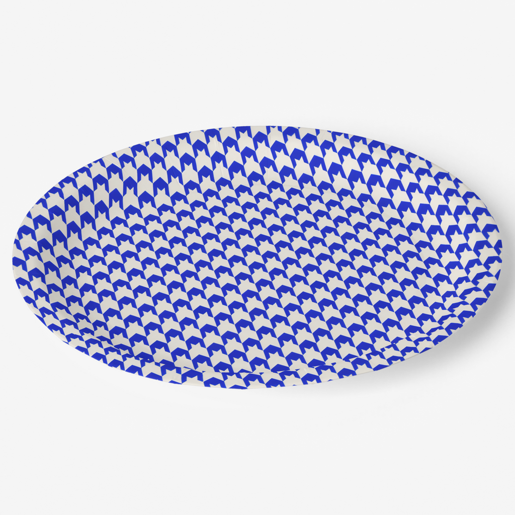 Vintage Voyagers France Lapis Paper Houndstooth Plate
