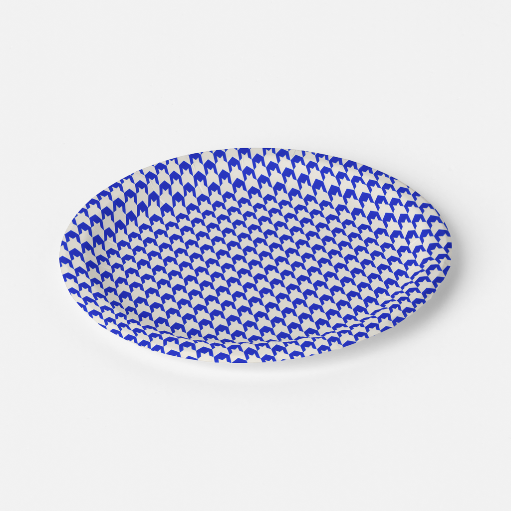 Vintage Voyagers France Lapis Paper Houndstooth Plate