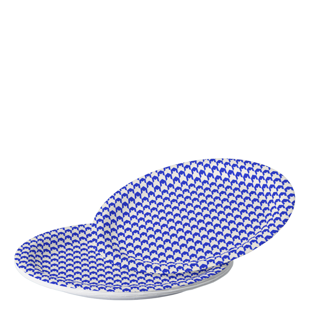 Vintage Voyagers France Lapis Paper Houndstooth Plate